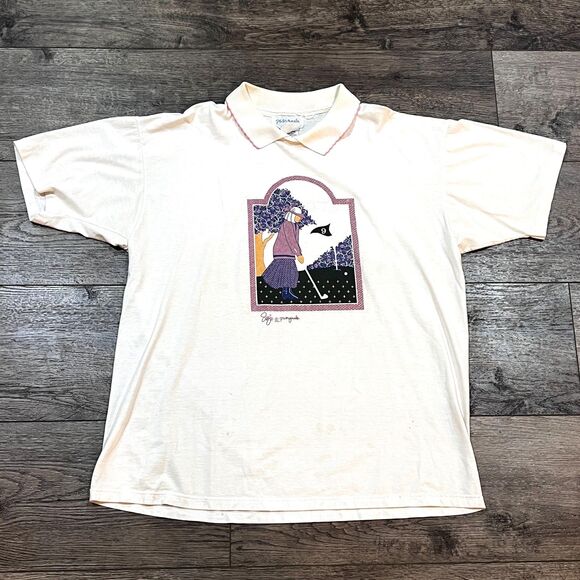 Vintage 1990 P.S. Originals Collared Golf T-Shirt Single Stitch Made in USA - XL - Picture 1 of 6